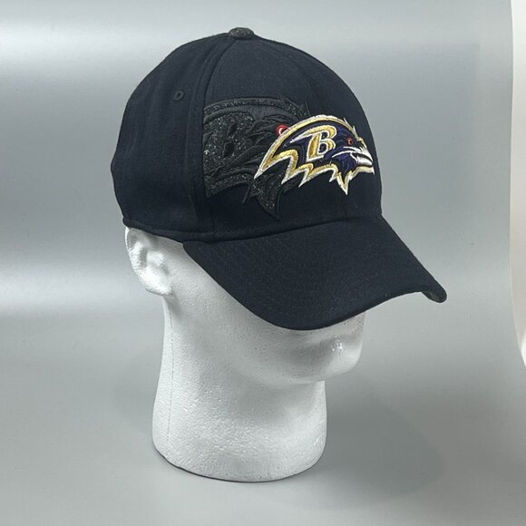 Reebok NFL Baltimore Ravens Embroidered Logo Black Adjustable Cap Hat - Picture 2 of 8